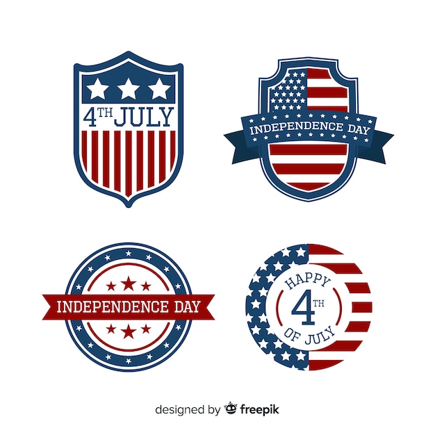 Free vector fourth of july badge collection