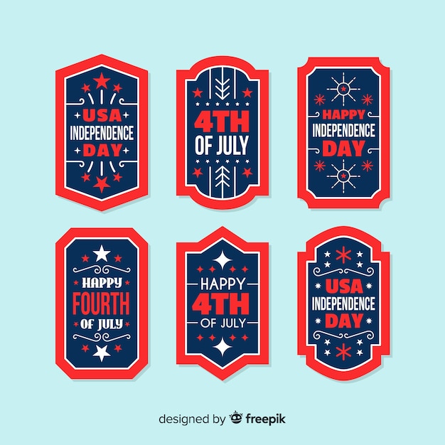 Fourth of july badge collection