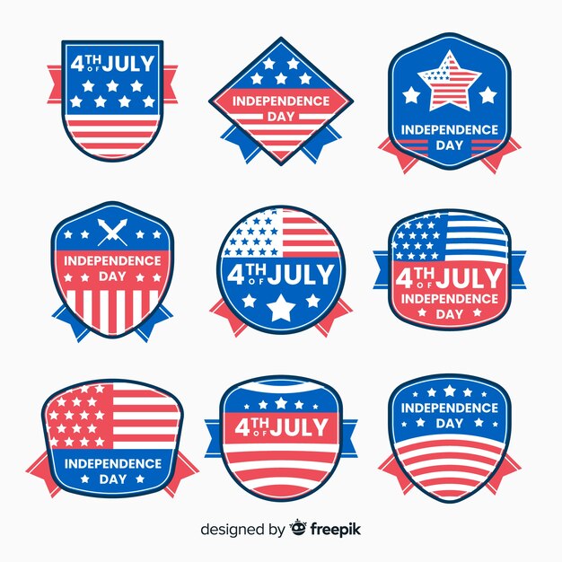 Free vector fourth of july badge collection