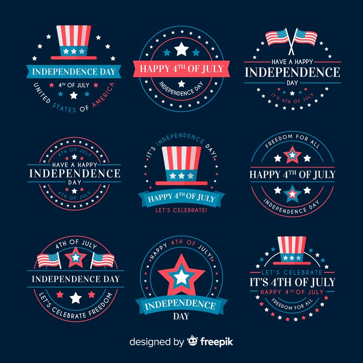 Free Vector fourth of july badge collection