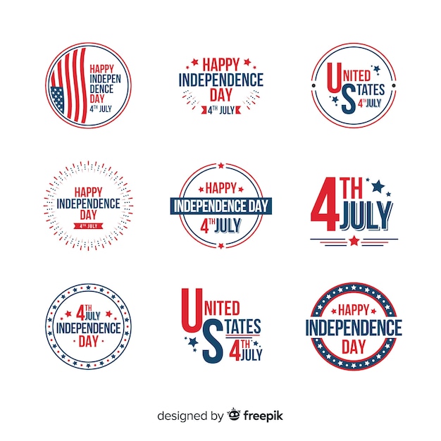 Fourth of july badge collection