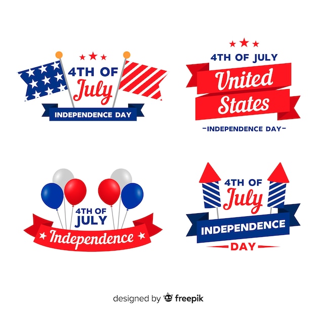 Free vector fourth of july badge collection