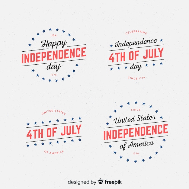 Free vector fourth of july badge collection