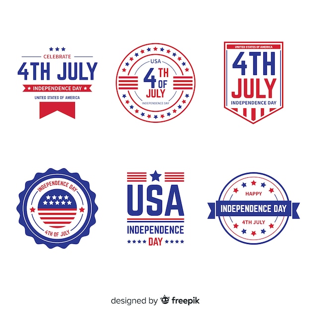 Fourth of july badge collection