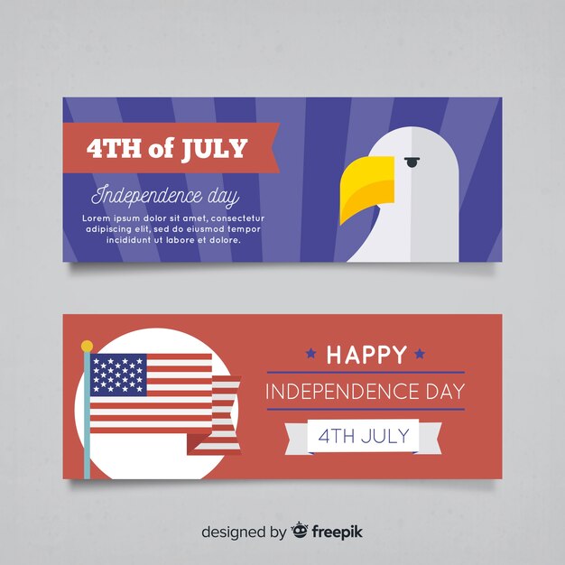 Free Vector fourth of july banners