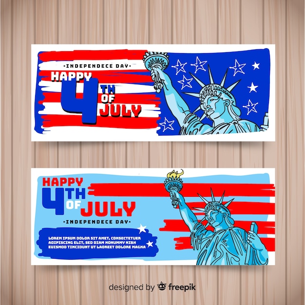 Free vector fourth of july banners