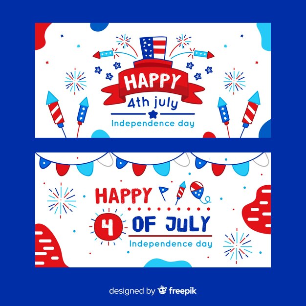Free Vector fourth of july banners