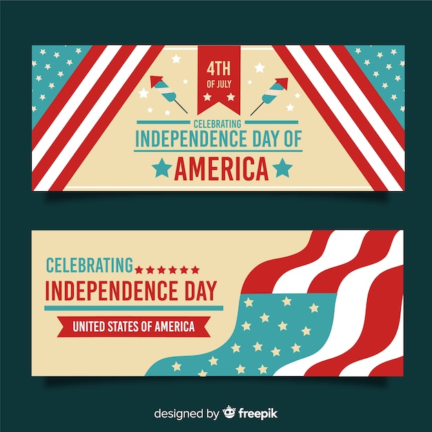 Free vector fourth of july banners