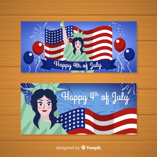 Free vector fourth of july banners