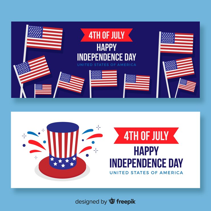 Free Vector fourth of july banners