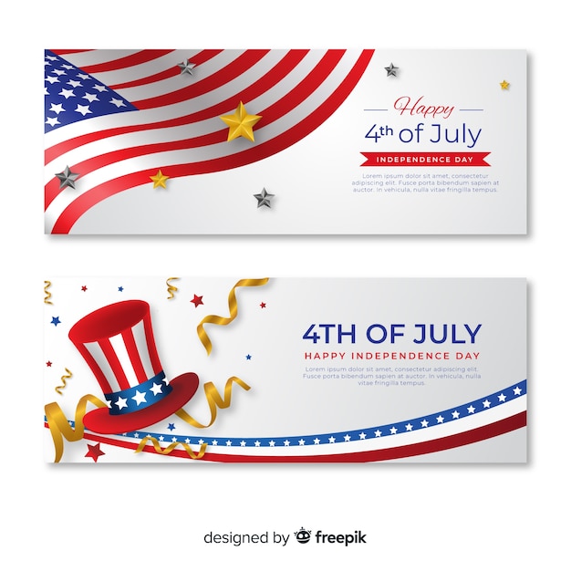 Free vector fourth of july banners