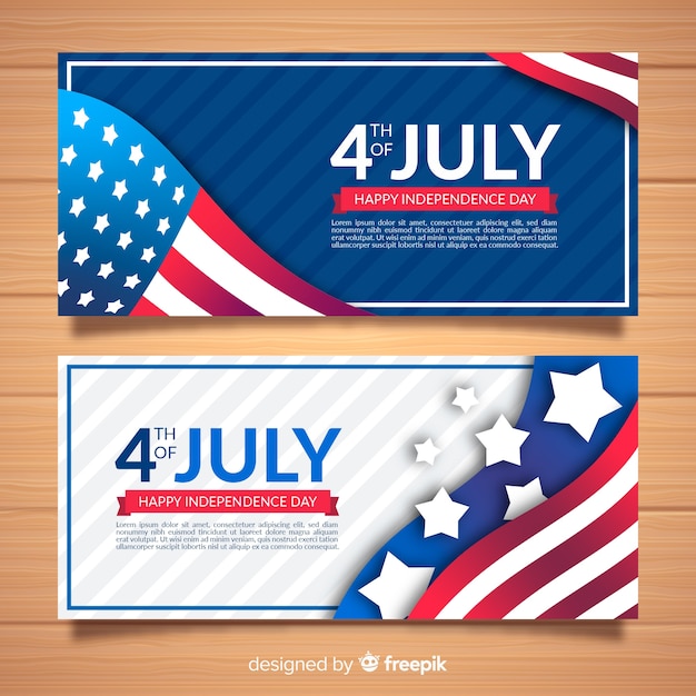 Free vector fourth of july banners