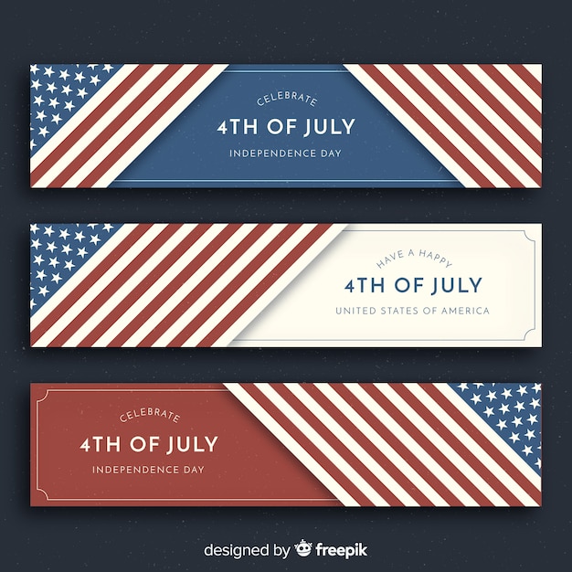 Free vector fourth of july banners