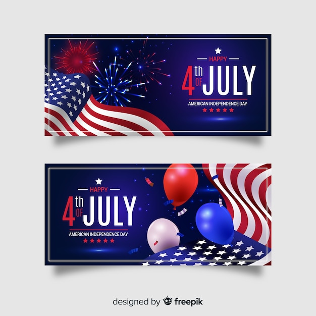 Fourth of july banners