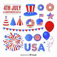 Free vector fourth of july element collectio