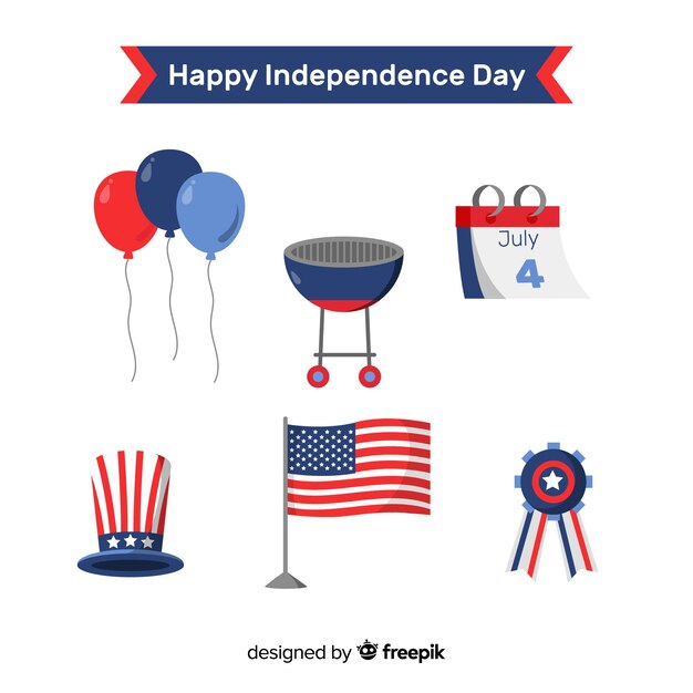 Free vector fourth of july element collectio