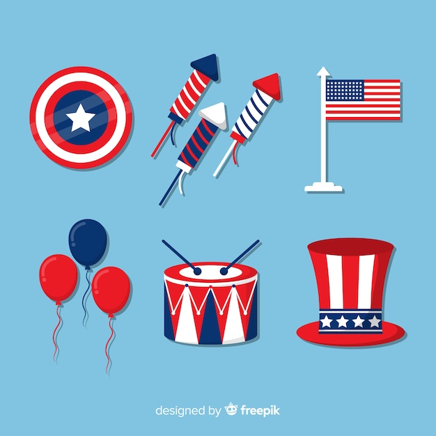 Free vector fourth of july element collectio