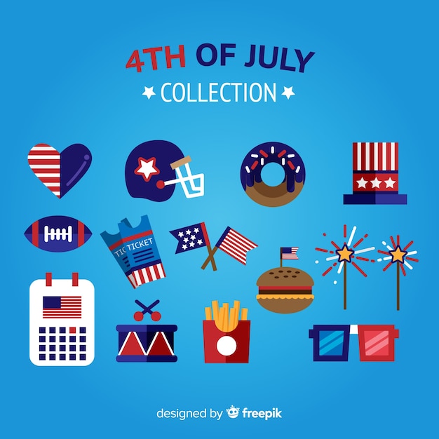 Free vector fourth of july element collectio