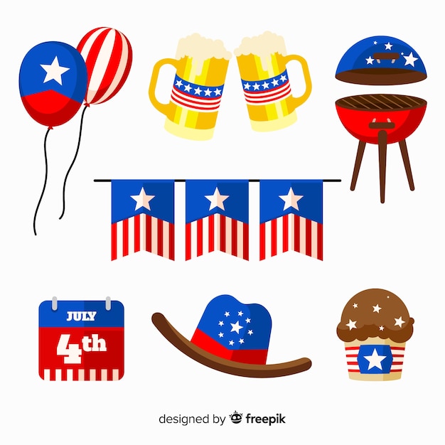 Free vector fourth of july element collection