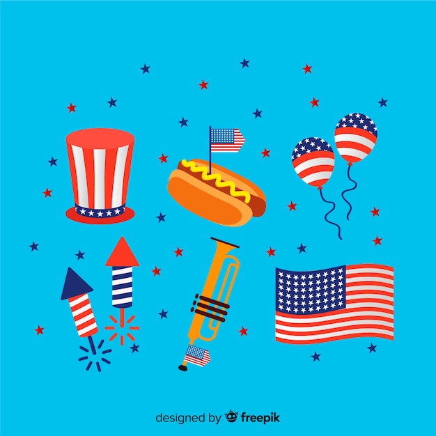 Free vector fourth of july element collection