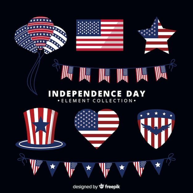 Free vector fourth of july element collection