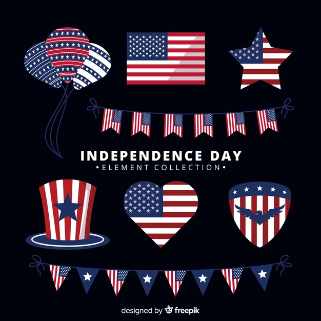 Free Vector fourth of july element collection