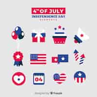 Free vector fourth of july element collection