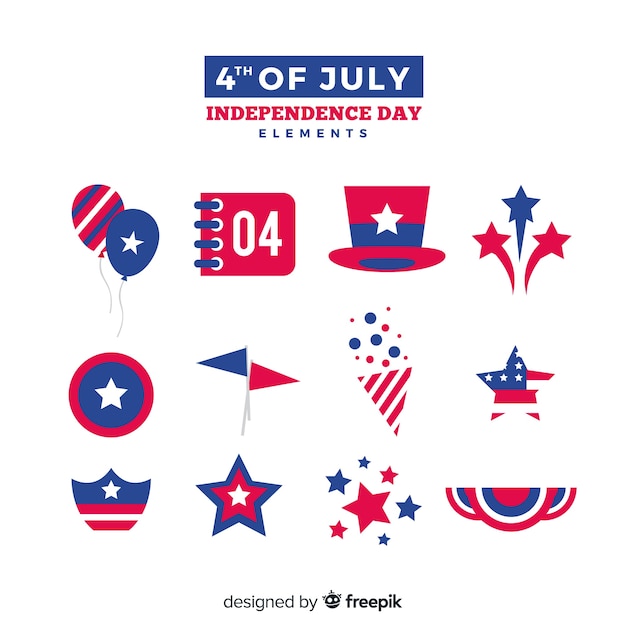Free vector fourth of july element collection
