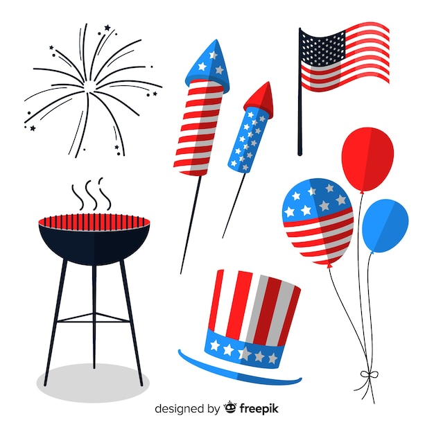 Free vector fourth of july element collection