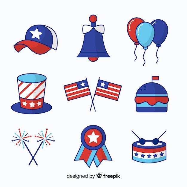 Free vector fourth of july element collection