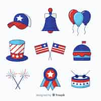 Free vector fourth of july element collection