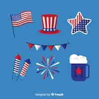 Free vector fourth of july element collection