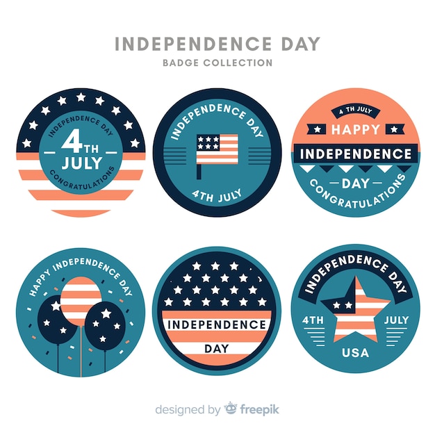 Free vector fourth of july label collection