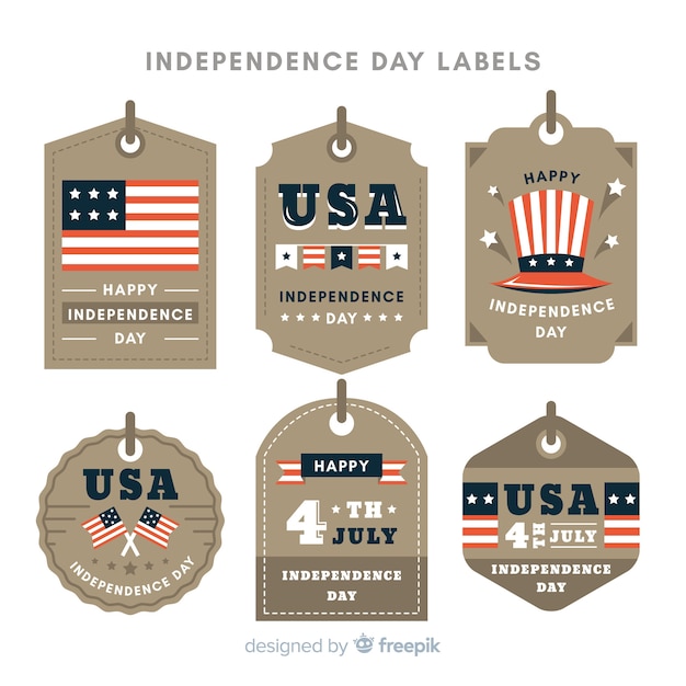 Fourth of july label collection