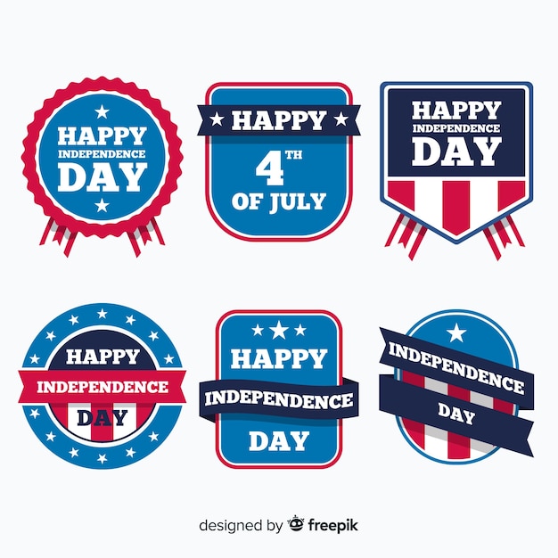 Free vector fourth of july label collection