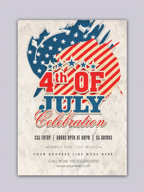 Fourth of july poster vintage desig