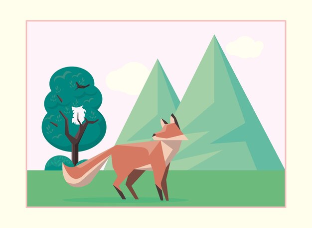 Fox animal in landscape