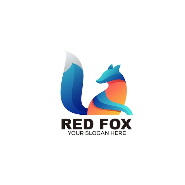 Free vector fox colorful gradient logo