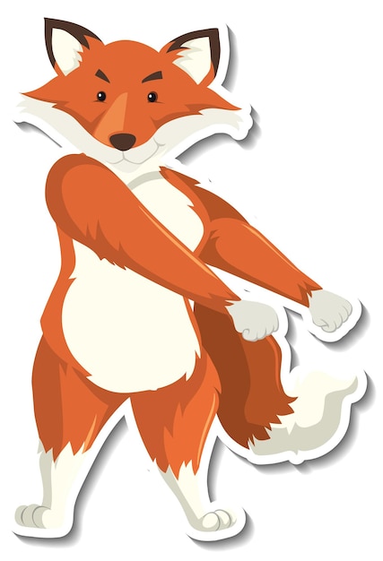 Наклейка с изображением лисы, танцующего животного