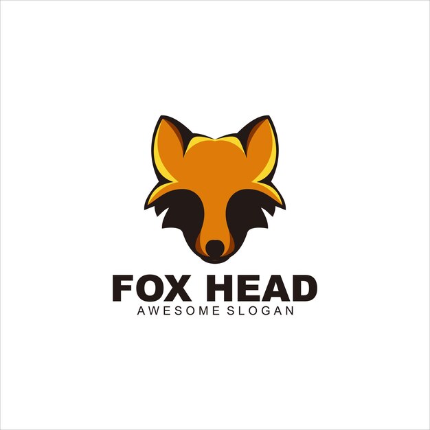 fox head logo colorful vector