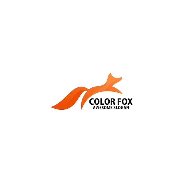 Free vector fox jump logo design gradient color