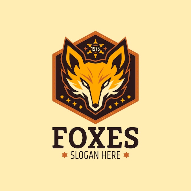 Free vector fox logo design template