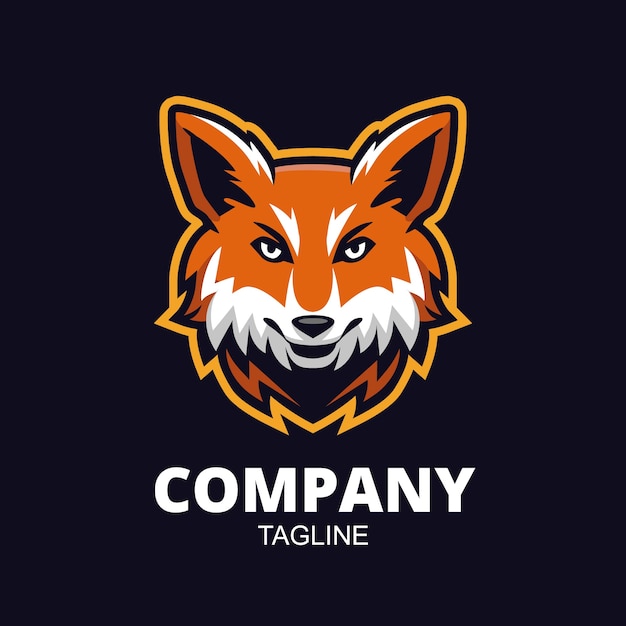 Vettore gratuito modello di progettazione logo fox