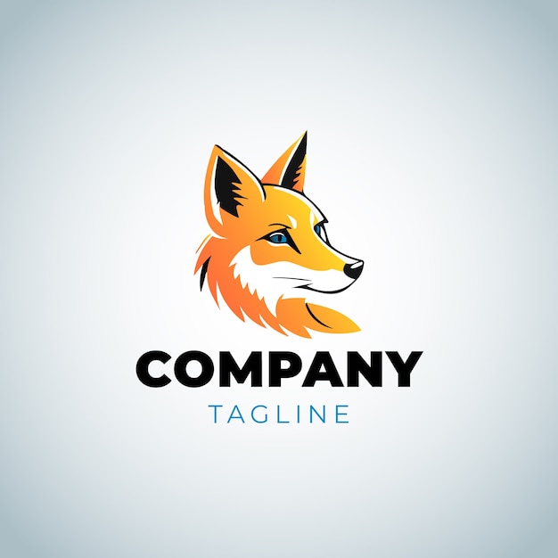 Бесплатное векторное изображение Дизайн логотипа fox