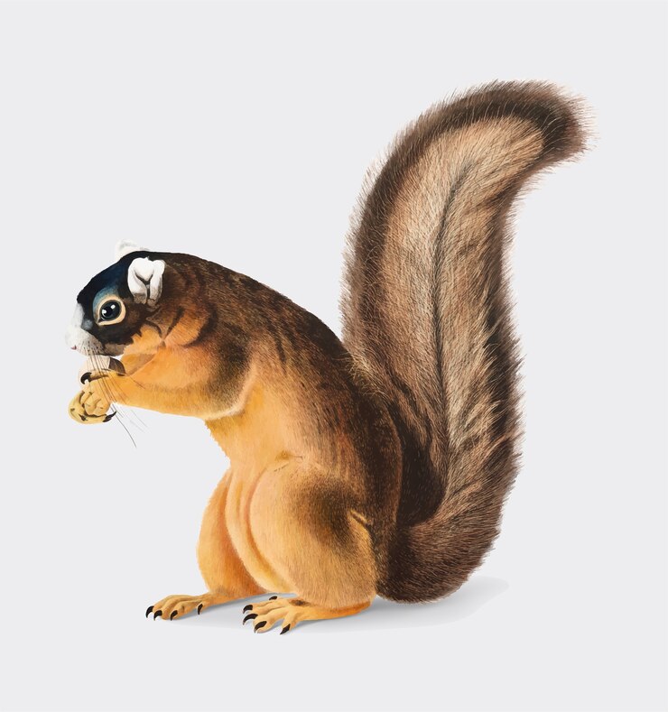 Free Vector fox squirrel illustration