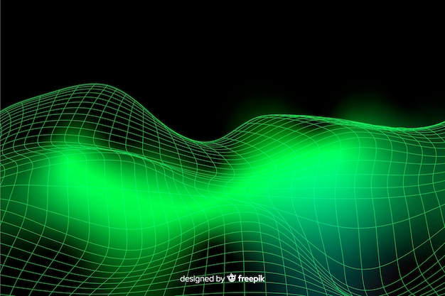 Fractal grid wave abstract background