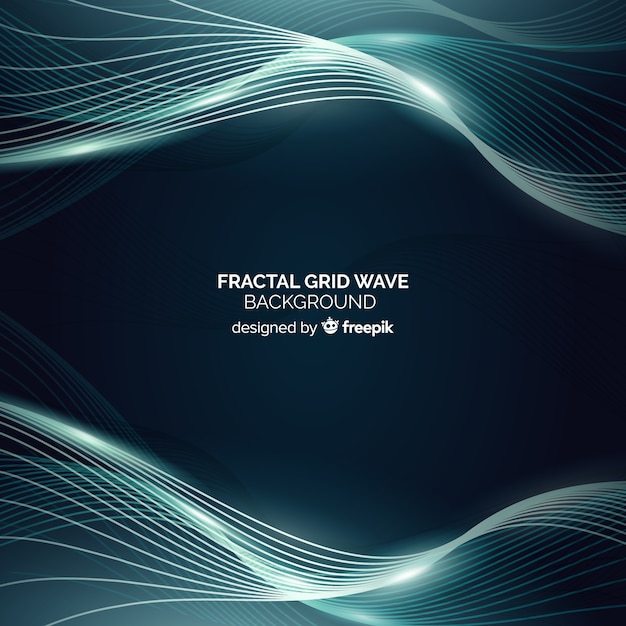 Free vector fractal grid wave background