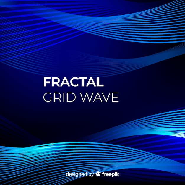 Free vector fractal grid wave background