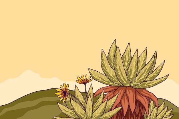 Vettore gratuito illustrazione della pianta di frailejon