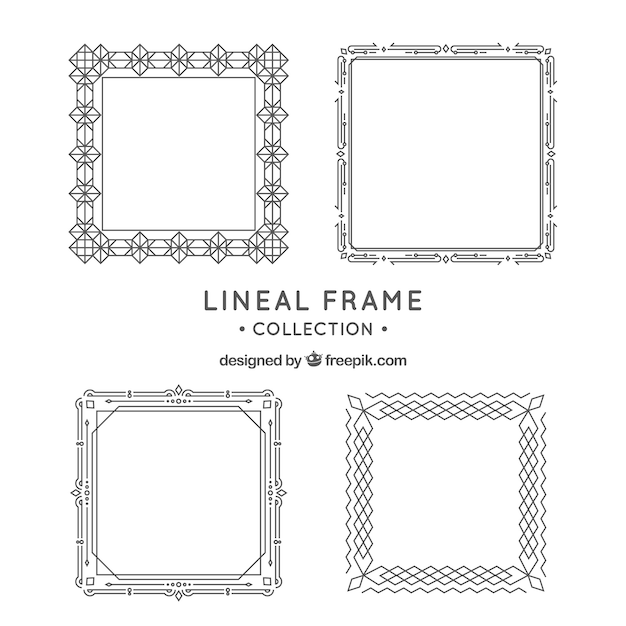 Free vector frame collection with lineal style